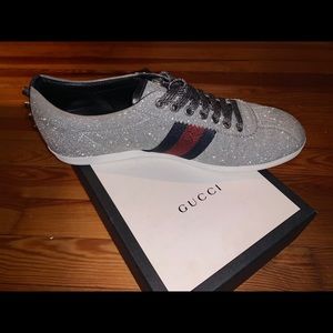 Gucci glitter web sneakers with studs